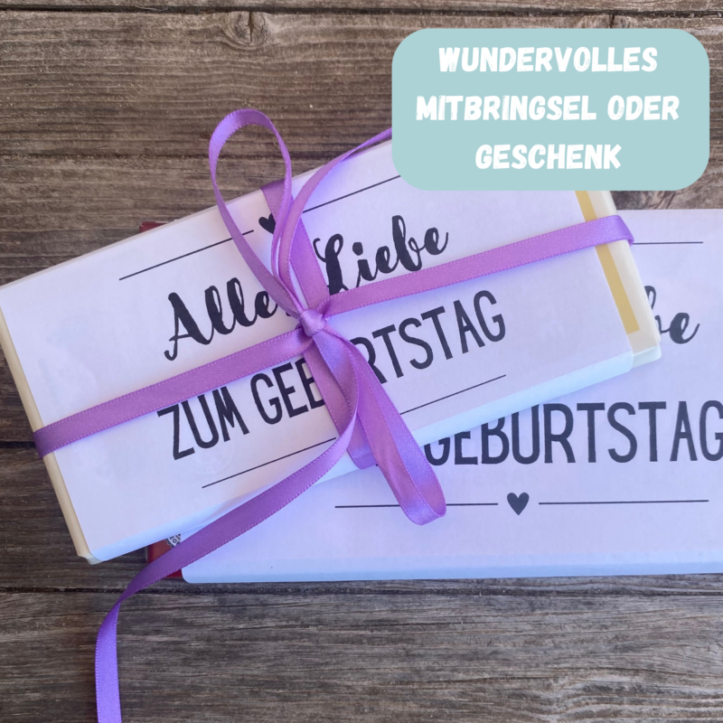 Alles Liebe zum Geburtstag - Schokoladenbanderole, Verpackung für Schokolade 100 g & 200 g Tafeln - Digitaler Download - PDF