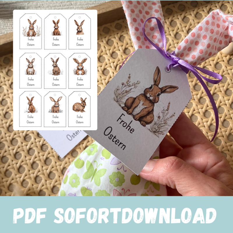 Geschenkanhänger Frohe Ostern Osterhase