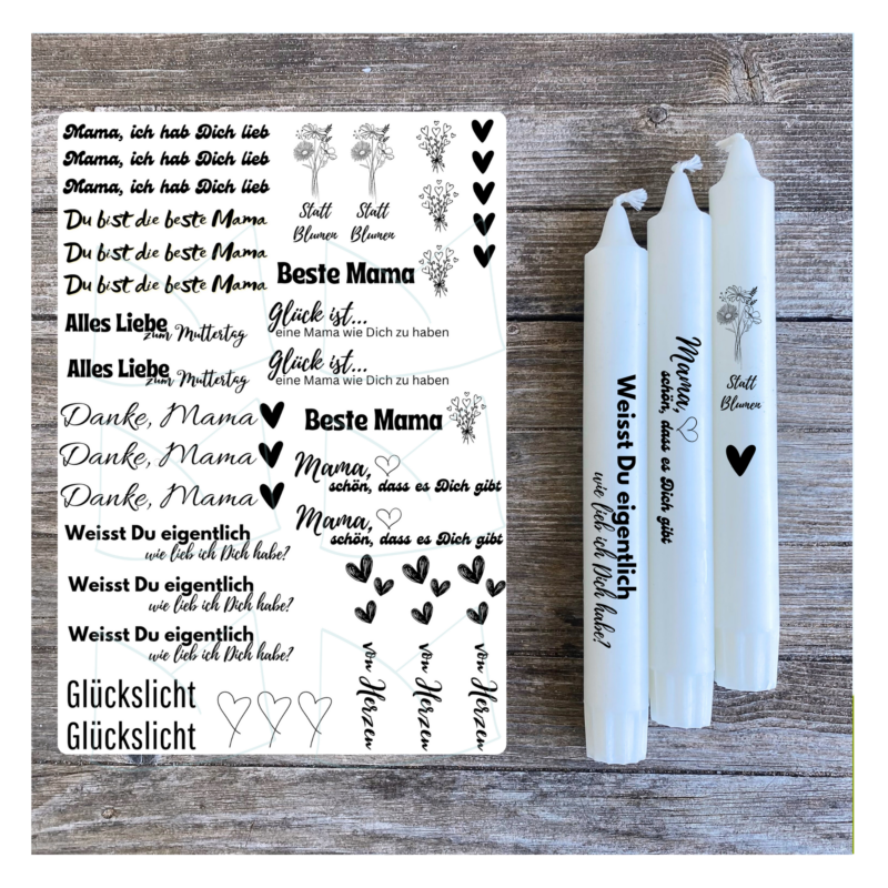 Kerzentattoo Vorlage Köln - für Mama, Muttertag - DIY Druckvorlage - Download