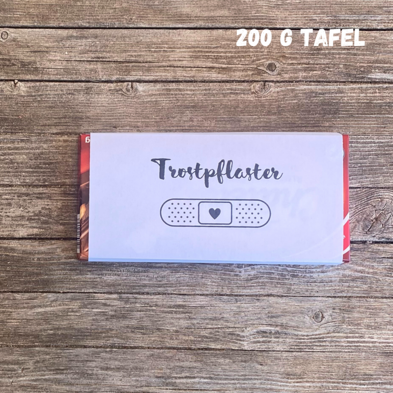 Trostpflaster, Schokoladenbanderole, Verpackung für Schokolade 100 g & 200 g Tafeln - Digitaler Download - PDF