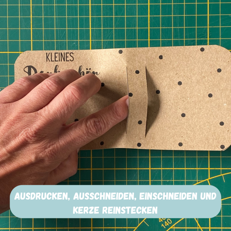 Kleines Dankeschön - Kerzenverpackung für Stabkerzen & andere Kleinigkeiten - Druckvorlage zum selber basteln - Download
