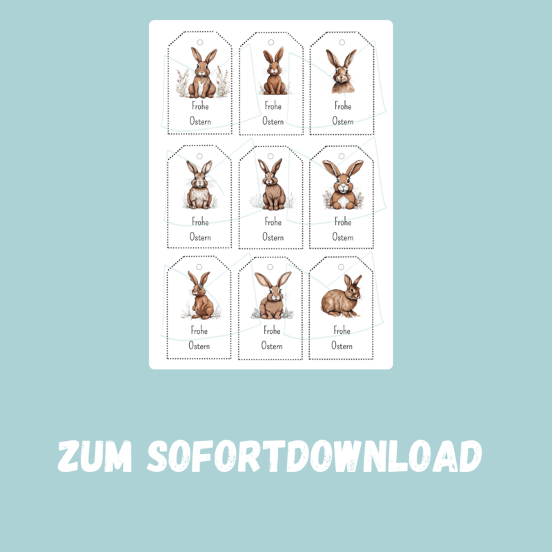 Geschenkanhänger Frohe Ostern Osterhase