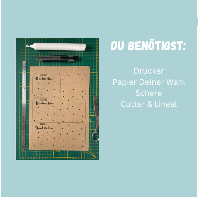 Kleines Dankeschön - Kerzenverpackung für Stabkerzen & andere Kleinigkeiten - Druckvorlage zum selber basteln - Download