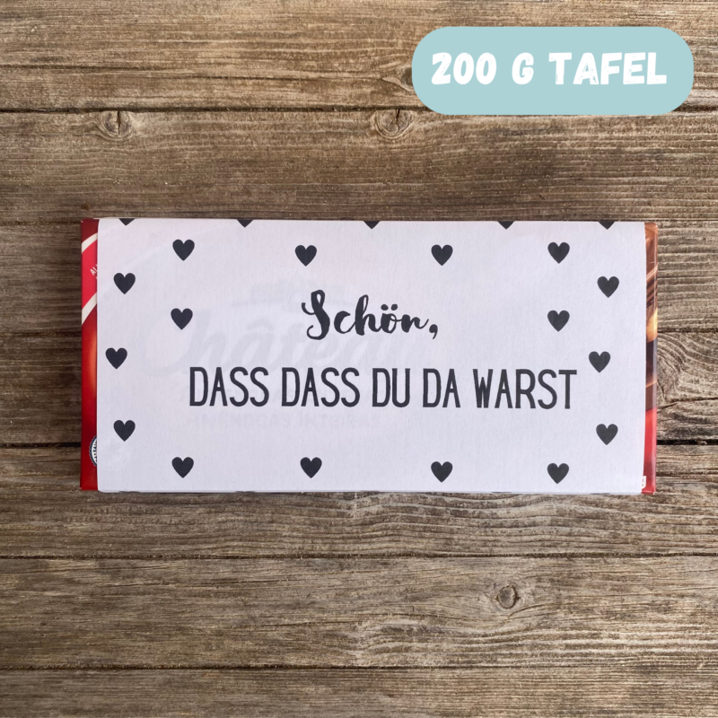 Schön, dass Du da warst, Verpackung für Schokolade 100 g & 200 g Tafeln - Digitaler Download - PDF