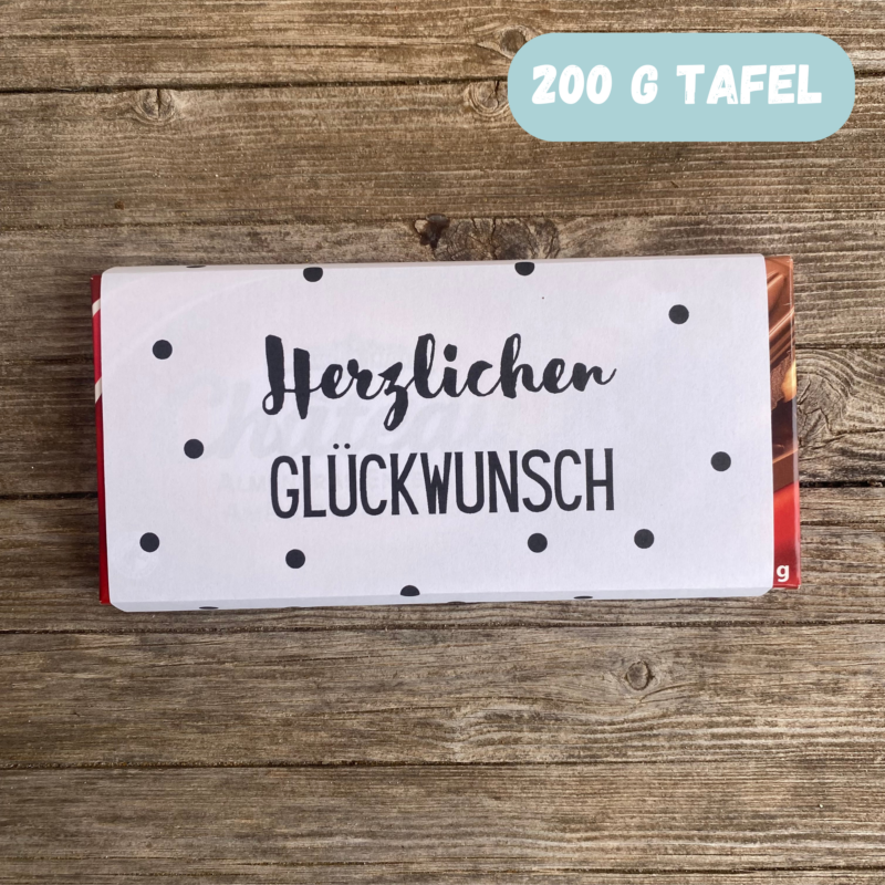 Herzlichen Glückwunsch, Verpackung für Schokolade mit Punkten 100 g & 200 g Tafeln - Digitaler Download - PDF