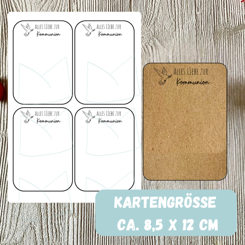 Bastelvorlage Geschenkkarte - Alles Liebe zur Kommunion - Karte zum Bestücken - PDF Download