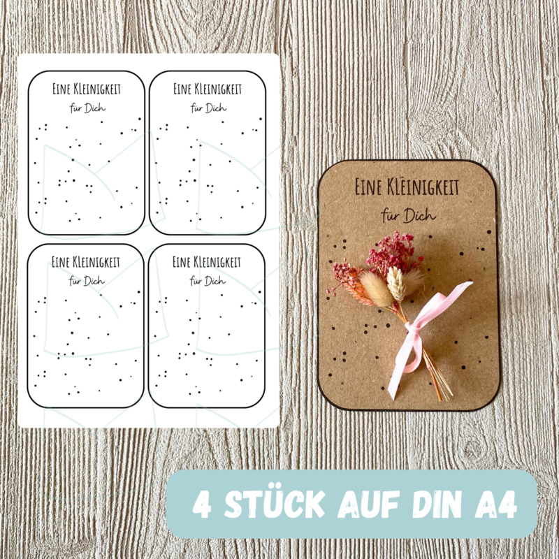 Bastelvorlage Geschenkkarte - Eine Kleinigkeit für Dich- Karte zum Bestücken - PDF Download