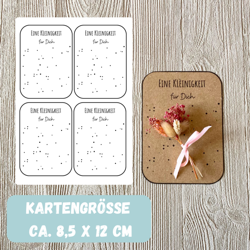 Bastelvorlage Geschenkkarte - Eine Kleinigkeit für Dich- Karte zum Bestücken - PDF Download