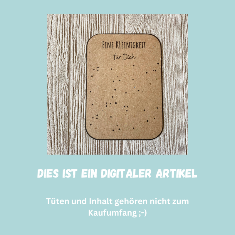 Bastelvorlage Geschenkkarte - Eine Kleinigkeit für Dich- Karte zum Bestücken - PDF Download