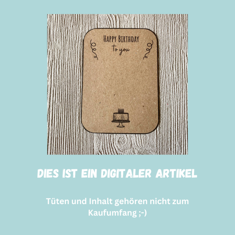 Bastelvorlage Geschenkkarte - Happy Birthday to you- Karte zum Bestücken - PDF Download