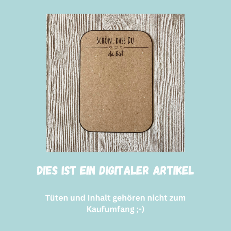 Bastelvorlage Geschenkkarte - Schön, dass Du da bist - Karte zum Bestücken - PDF Download