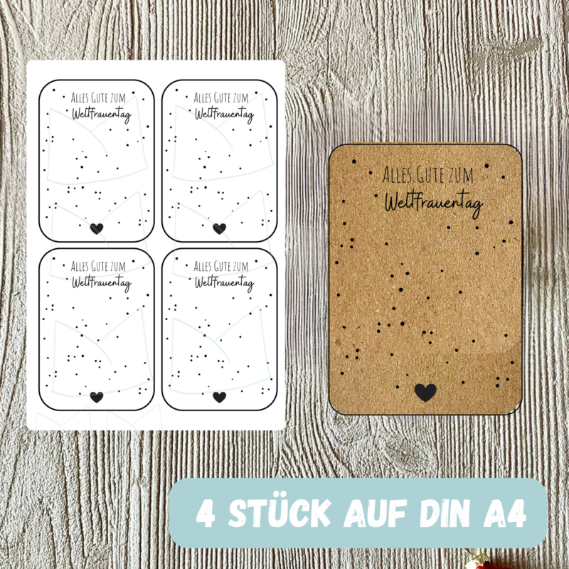 Druckvorlage Geschenkkarte - Alles Gute zum Weltfrauentag- Karte zum Bestücken - PDF Download