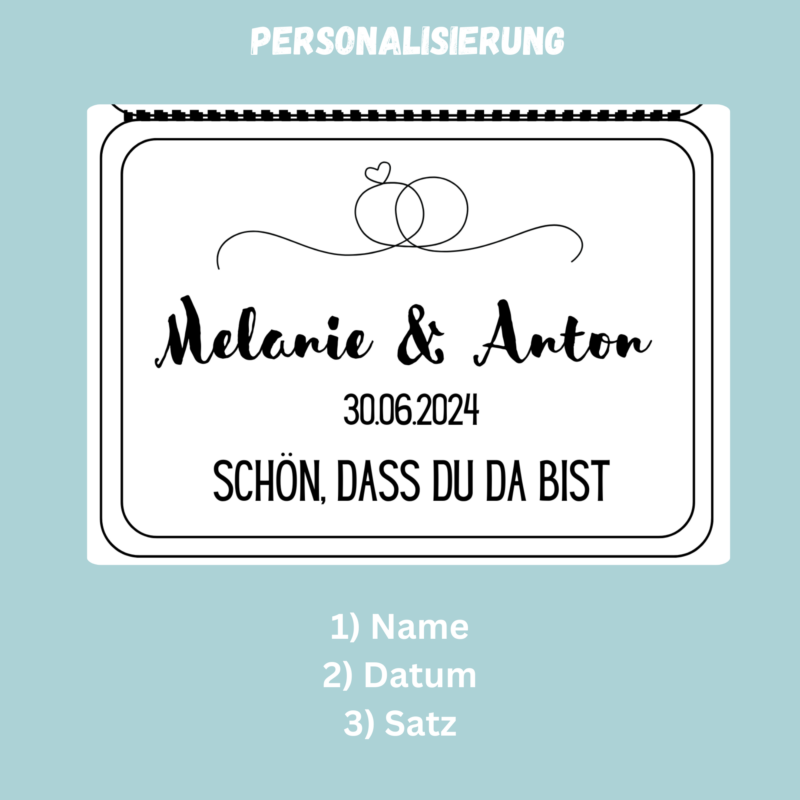 Personalisierbare Geschenktüte, Tütenverschluss - zur Hochzeit - Gastgeschenk , 3 Größen - Digitaler Download
