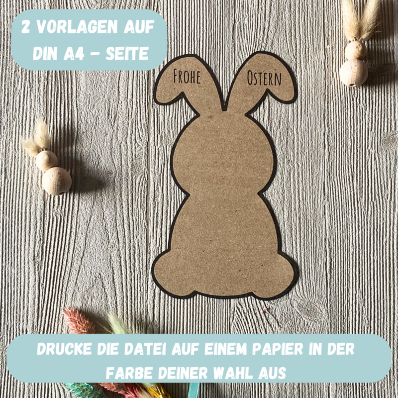 Bastelvorlage Osterhase zum Ausschneiden, Verpackung für Kerzen & andere Kleinigkeiten - Digitaler Download PDF
