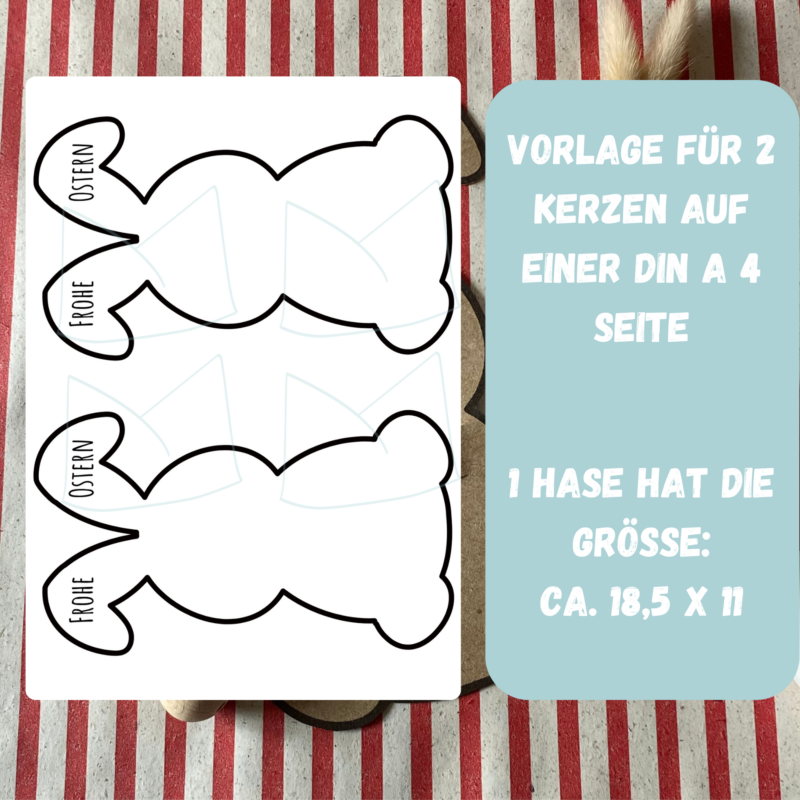 Bastelvorlage Osterhase zum Ausschneiden, Verpackung für Kerzen & andere Kleinigkeiten - Digitaler Download PDF