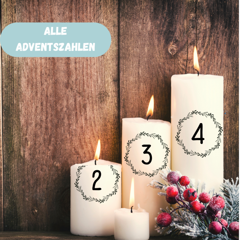 Kerzentattoo Vorlage Weihnachten, Adventskerzen - für Blockkerzen - Druckvorlage zum selber basteln - Download