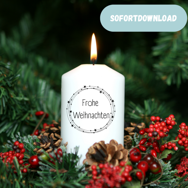 Kerzentattoo Vorlage Weihnachten, Adventskerzen - für Blockkerzen - Druckvorlage zum selber basteln - Download
