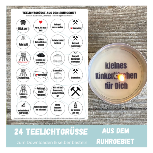 Teelicht mit Botschaft - Ruhrgebiet, Ruhrpott - Digitaler Download
