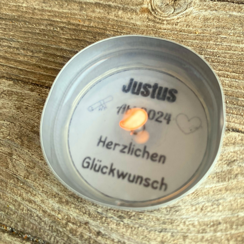 Personalisierbar - Teelicht mit Botschaft - zum Abitur, Abi 2025, personalisiert - Digitaler Download