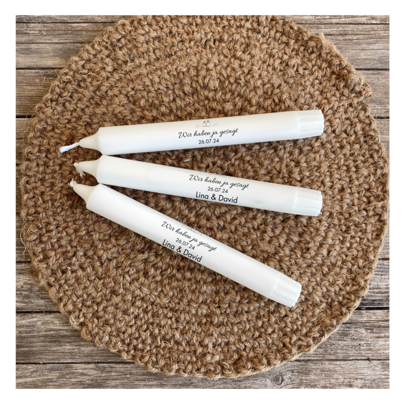 Personalisierbare Kerzentattoo Vorlage für Eure Hochzeit - für Stabkerzen - DIY Druckvorlage