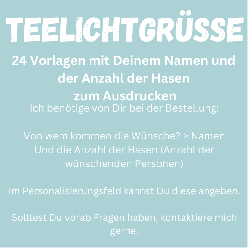 Personalisierbar - Teelicht mit Botschaft - zur Ostern, personalisiertes Ostergeschenk - Digitaler Download