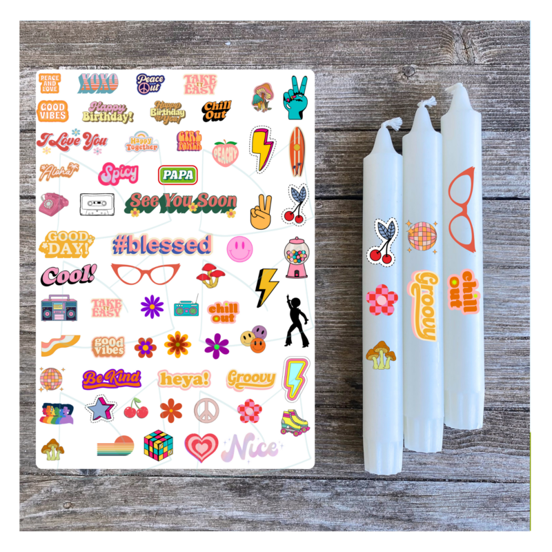 aKerzentattoo Vorlage - Good Vibes, Retro Style - DIY Druckvorlage - Download