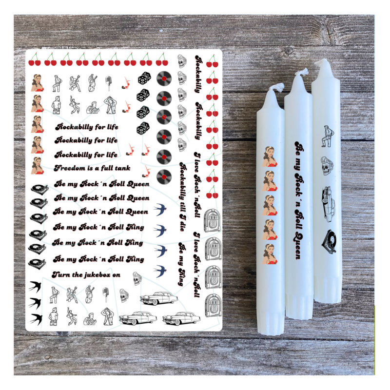 Kerzentattoo Vorlage - Rockabilly Style - DIY Druckvorlage - Download