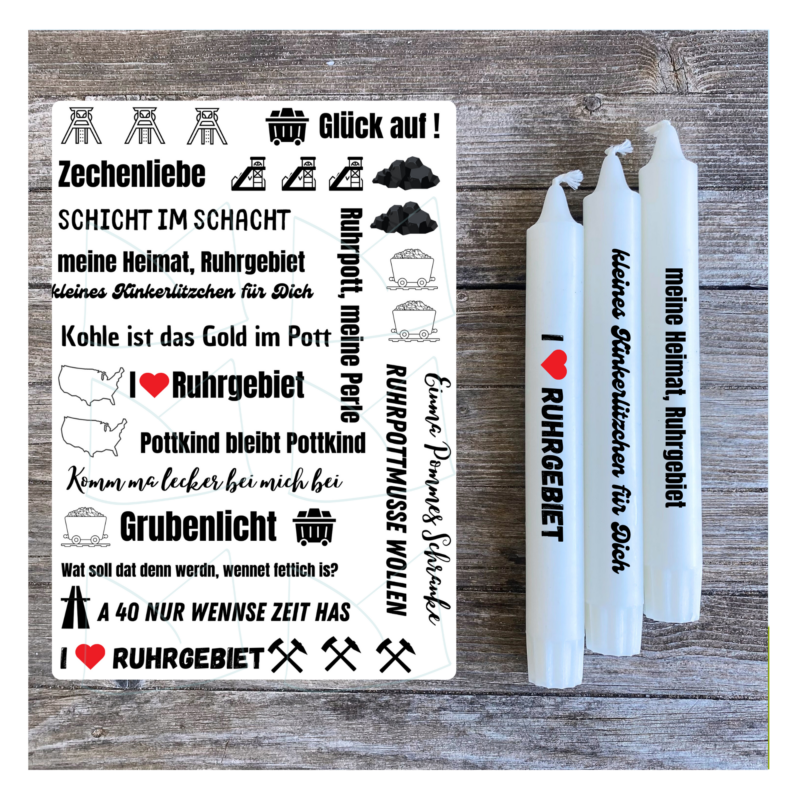 Kerzentattoo Vorlage - Ruhrgebiet, Ruhrpott - DIY Druckvorlage - Download