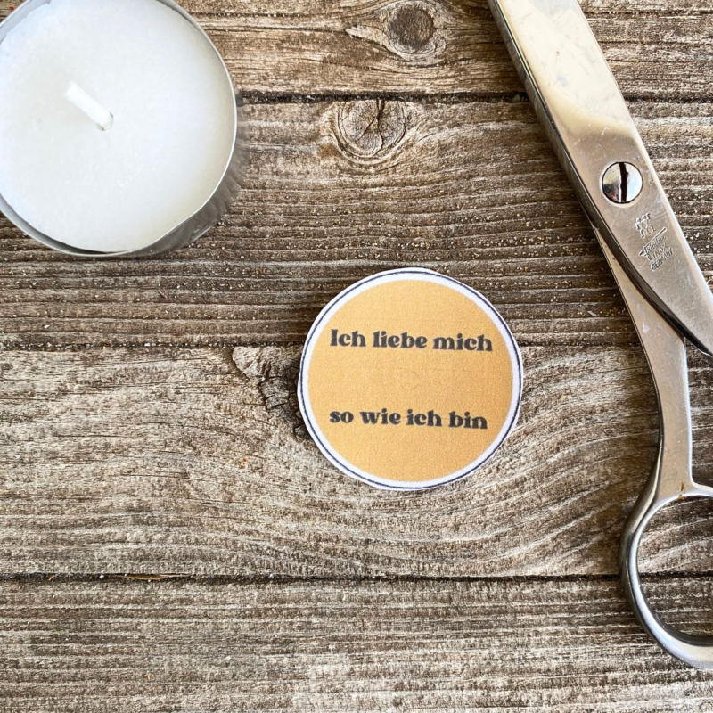 aTeelicht mit Botschaft mit positiven Affirmationen, Selbstliebe, Boho Design- Bastelvorlage, Digitaler Download
