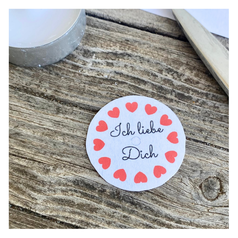 Teelicht mit Botschaft - Ich liebe Dich, Liebe, Valentinstag - Bastelvorlage, Digitaler Download