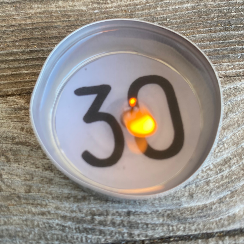 Teelicht mit Botschaft - 30. Geburtstag, runder Geburtstag - Digitaler Download