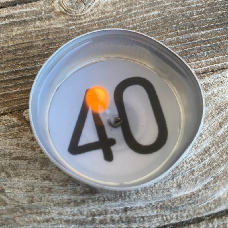 Teelicht mit Botschaft - 40. Geburtstag, runder Geburtstag - Digitaler Download
