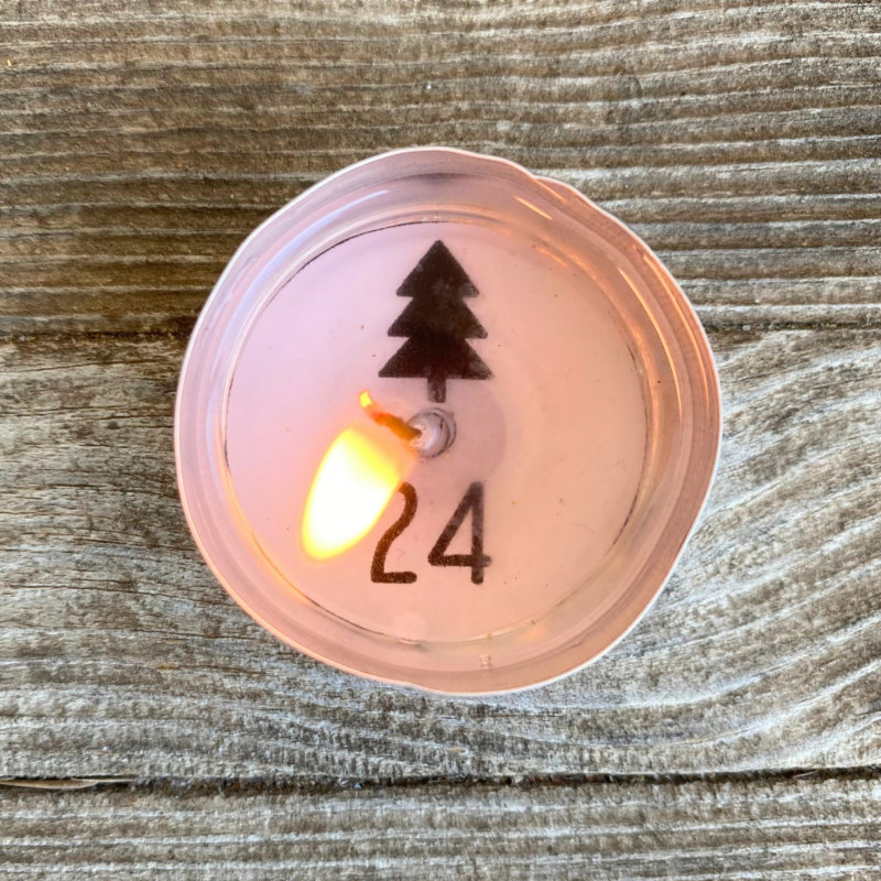 Teelicht mit Botschaft - Adventskalender, Advent - Digitaler Download