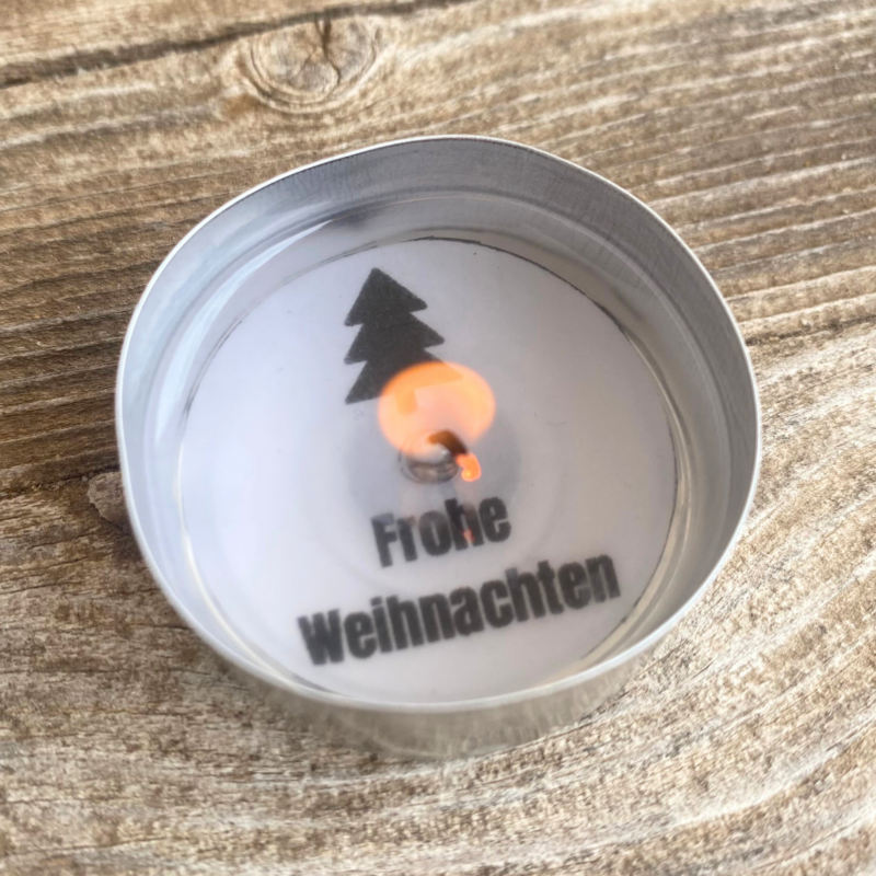 Teelicht mit Botschaft - Kleine Weihnachtsgrüße - Digitaler Download
