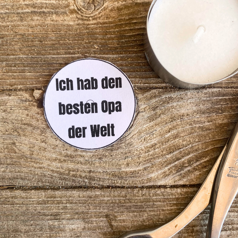 Teelicht mit Botschaft - für Deinen Opa - Bastelvorlage, Digitaler Download