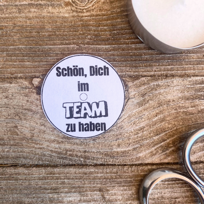 Teelicht mit Botschaft für Arbeitskolleg:innen - Bastelvorlage, Digitaler Download