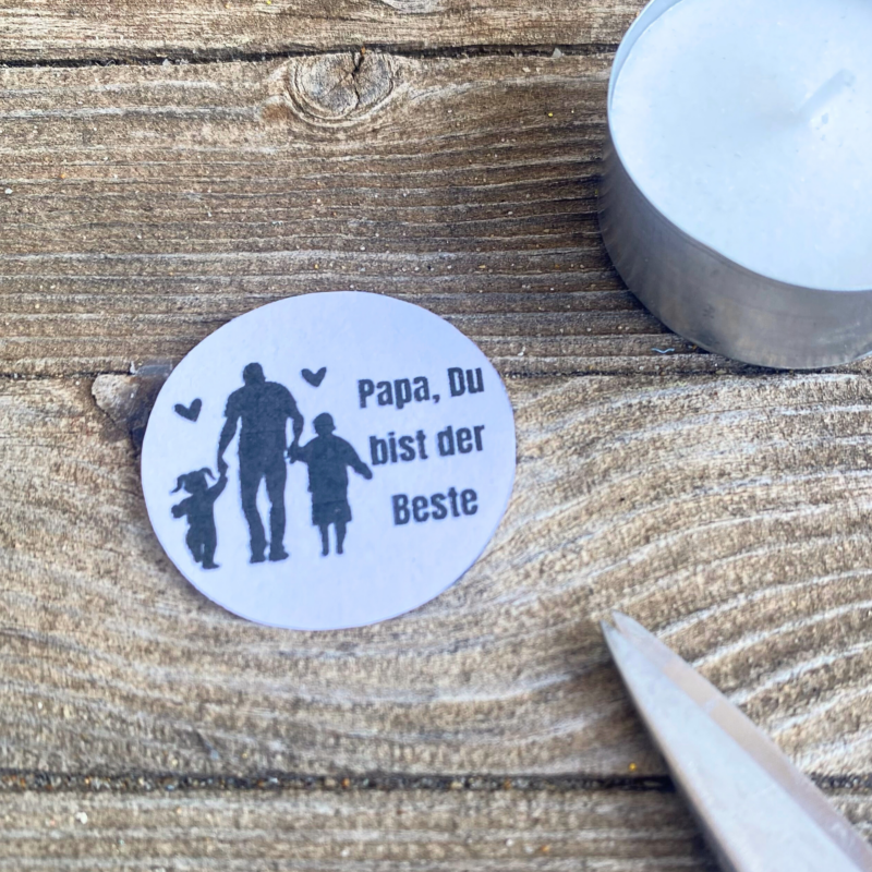 Teelicht mit Botschaft - bester Papa, Vatertag - Digitaler Download