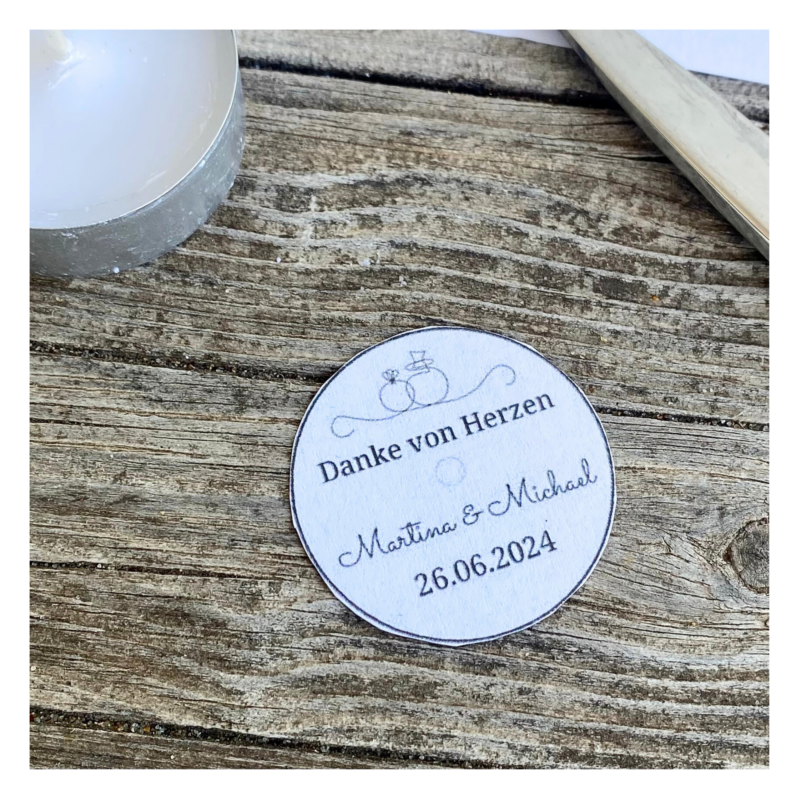 Personalisierbar - Teelicht mit Botschaft - zur Hochzeit, Hochzeitsgäste, personalisiertes Gastgeschenk - Digitaler Download