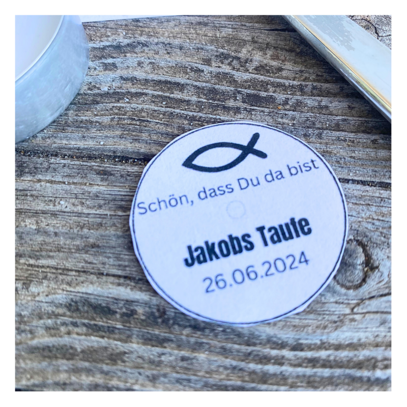 Personalisierbar - Teelicht mit Botschaft - zur Taufe personalisiertes Gastgeschenk - Digitaler Download