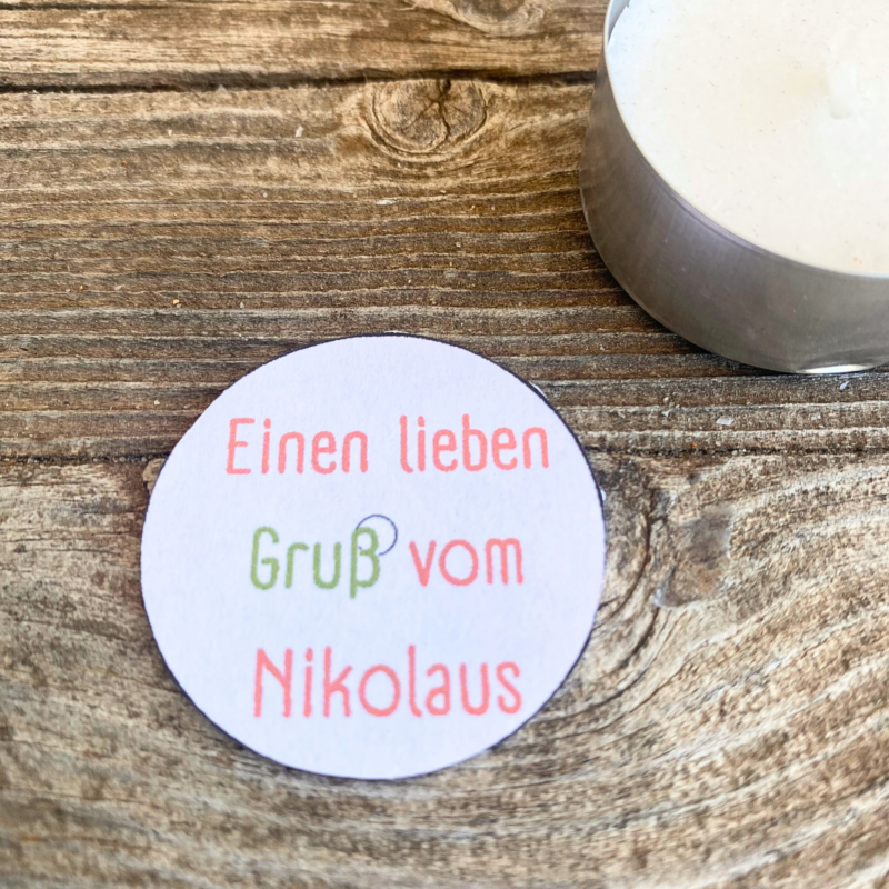 Teelicht mit Botschaft - Fröhlichen Nikolaus, bunt - Digitaler Download