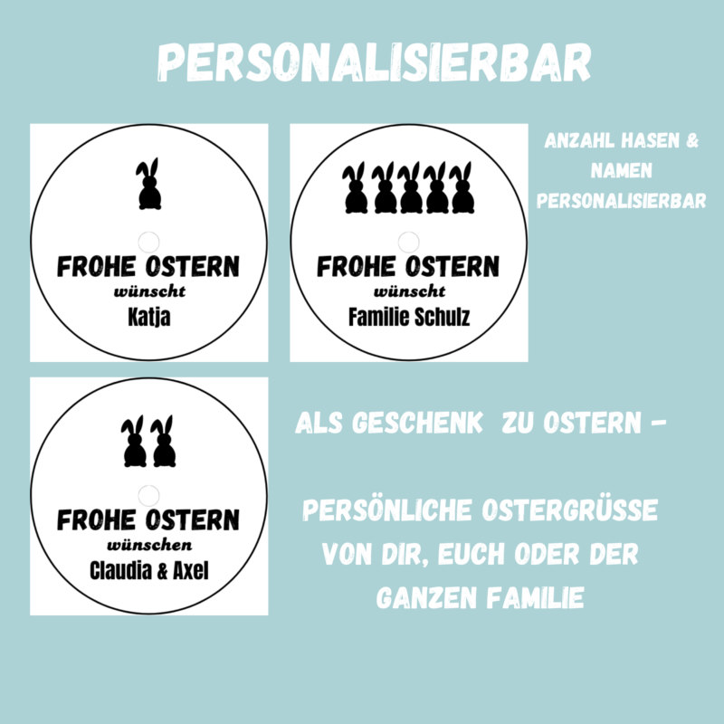Personalisierbar - Teelicht mit Botschaft - zur Ostern, personalisiertes Ostergeschenk - Digitaler Download