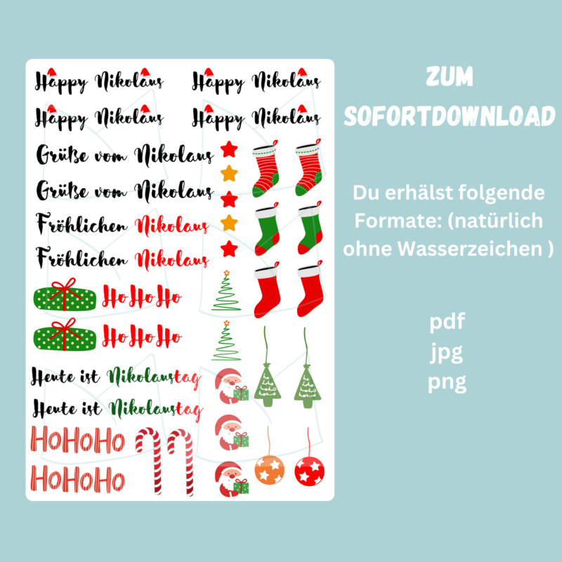 Kerzentattoo Vorlage Nikolaus - Druckvorlage zum selber basteln - Download