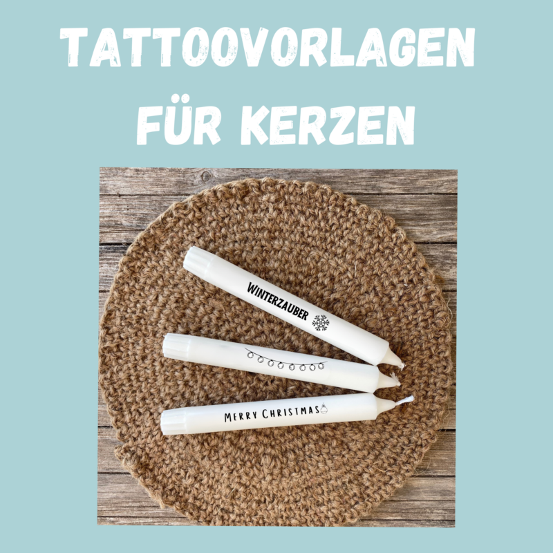 Kerzentattoo Vorlage Weihnachten, Advent, Weihnachtszeit - Druckvorlage zum selber basteln - Download