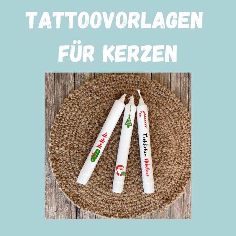 Kerzentattoo Vorlage Nikolaus - Druckvorlage zum selber basteln - Download