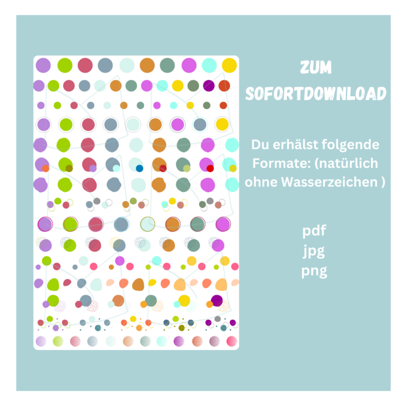 Kerzentattoo Vorlage - bunte Punkte - DIY Druckvorlage - Download