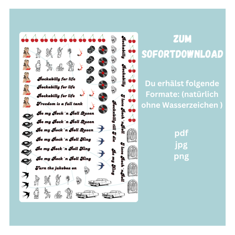 Kerzentattoo Vorlage - Rockabilly Style - DIY Druckvorlage - Download