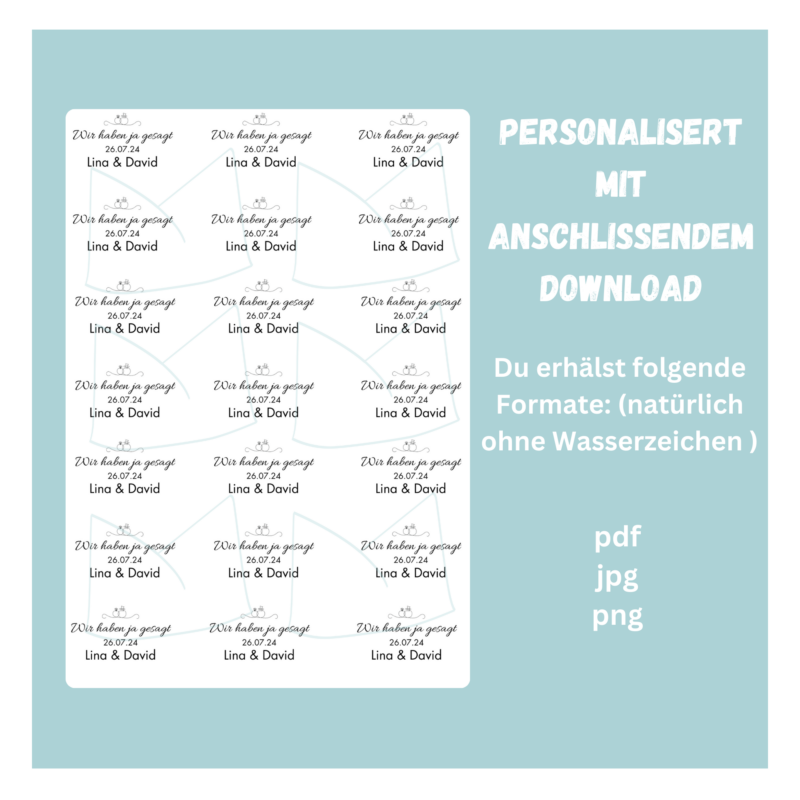 Personalisierbare Kerzentattoo Vorlage für Eure Hochzeit - für Stabkerzen - DIY Druckvorlage