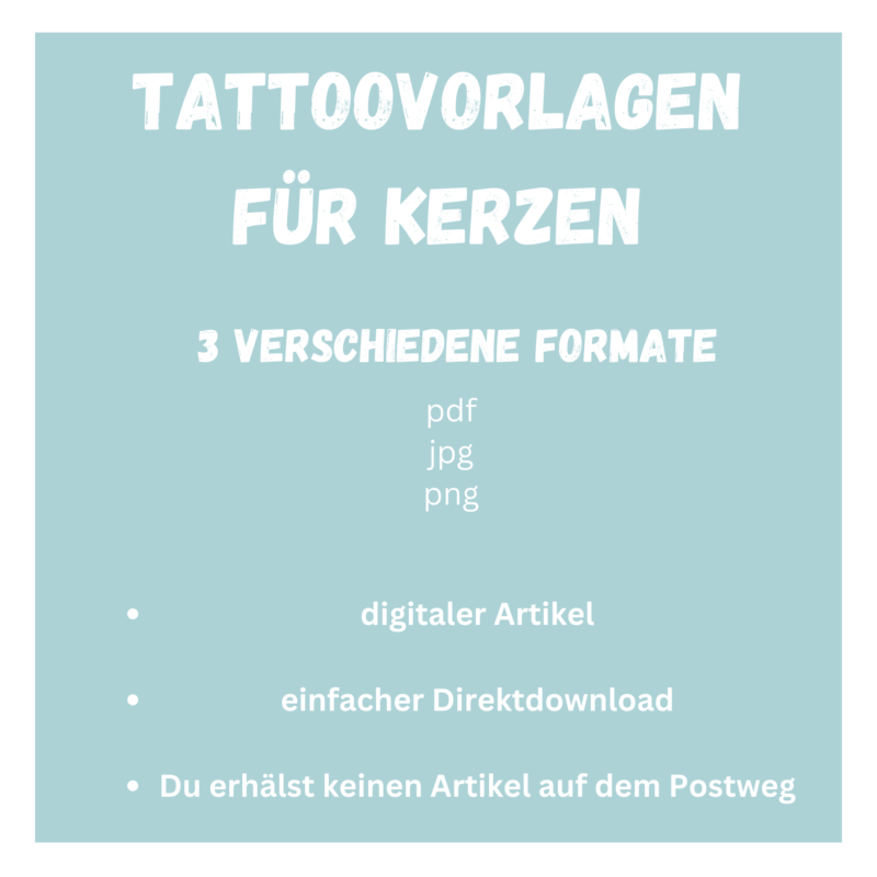 Personalisierbare Kerzentattoo Vorlage für Eure Hochzeit - für Stabkerzen - DIY Druckvorlage