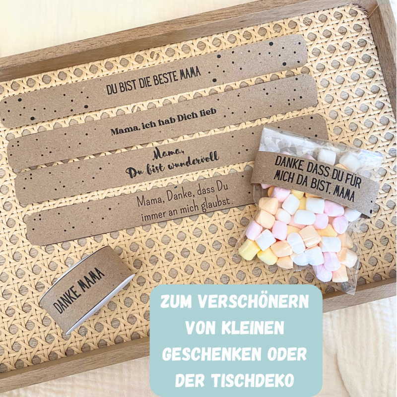 PDF Bastelvorlage Banderolen für Mama/ Muttertag - für schöne, selbstgemachte Geschenkverpackungen - Download