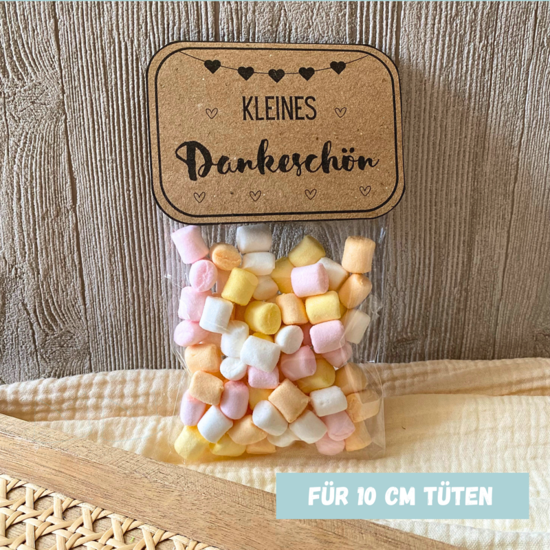 Geschenktüte Kleines Dankeschön, mit Herzen, Tütenklappe, Digitaler Download